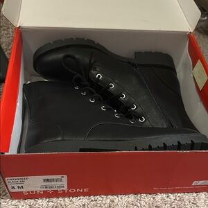 Sun + Stone Black High-Top Boots Rugged Sole